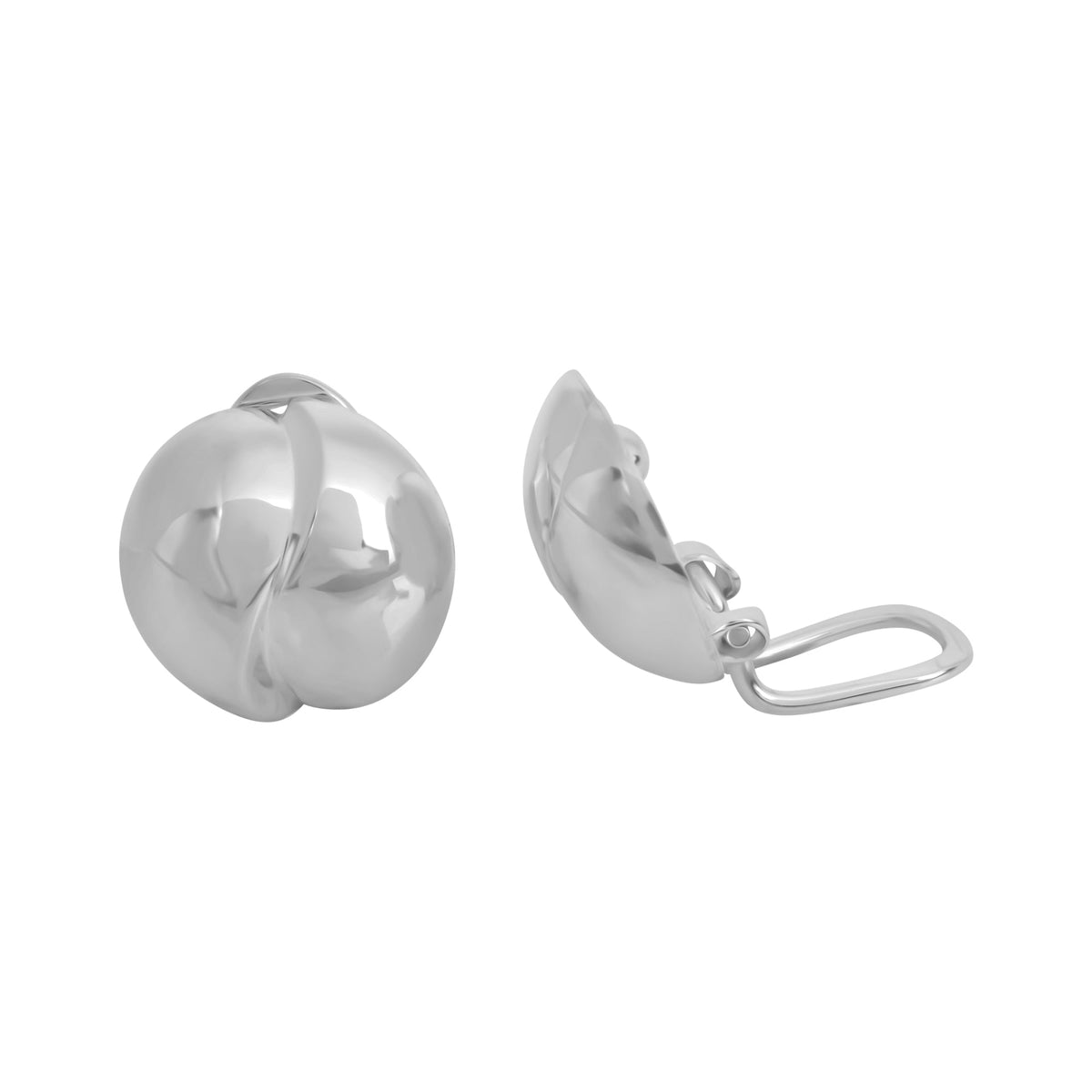 Ohrclip 925/- Sterling Silber rhodiniert 1,4cm