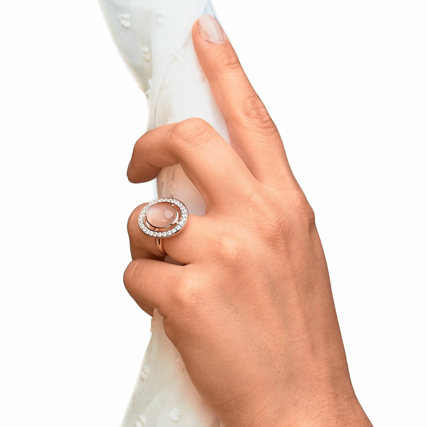 Ring 925/- Sterling Silber rotvergoldet Mondstein