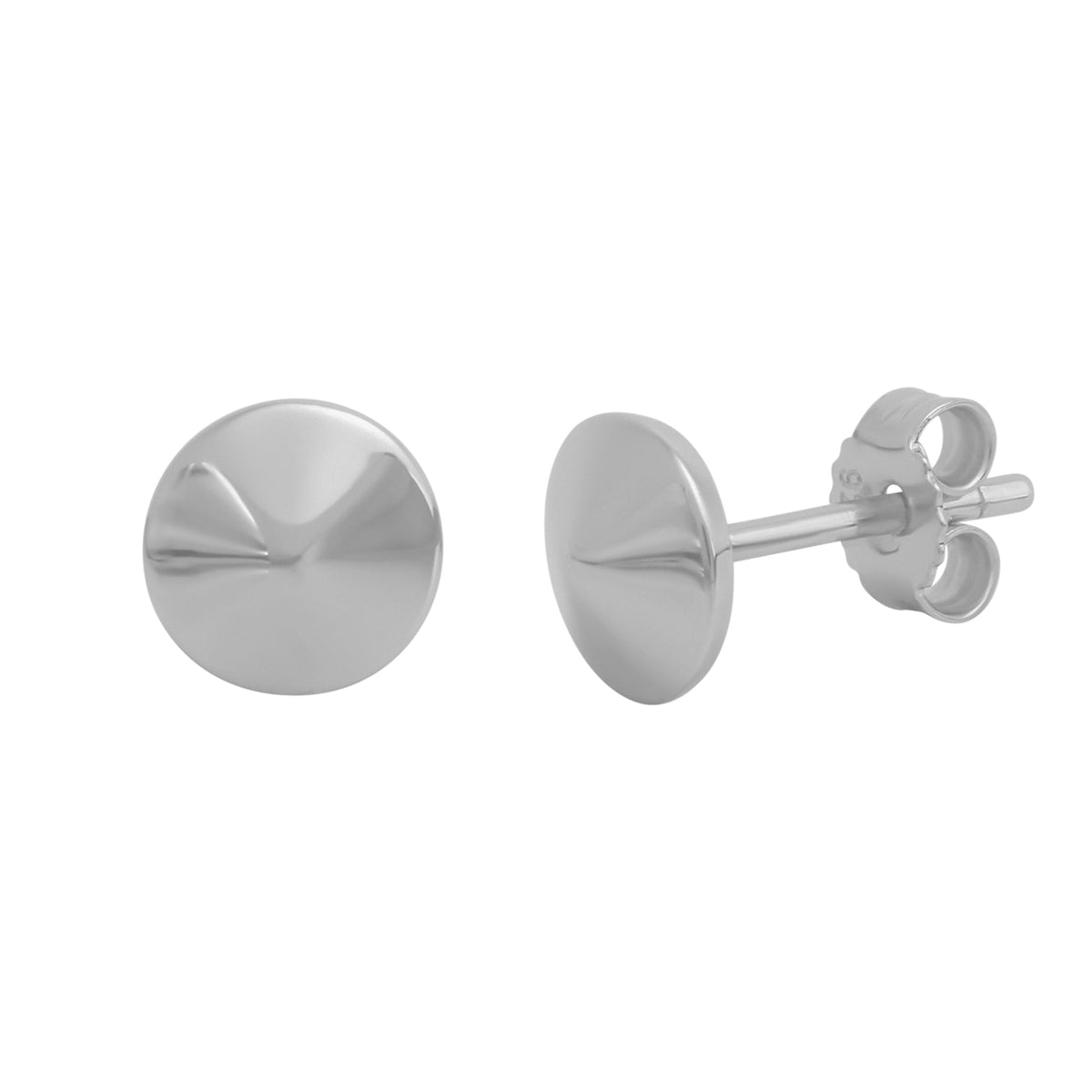 Ohrstecker 925 Silber rhodiniert 7mm 925/- Sterling Silber rhodiniert 1,0cm