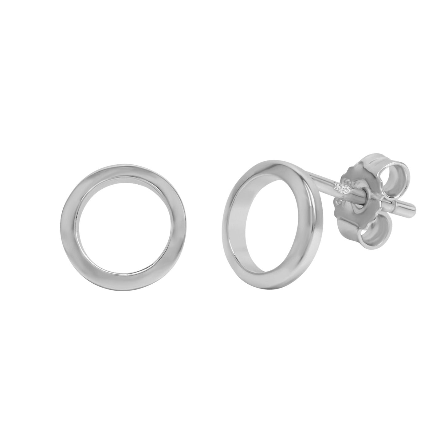 Ohrstecker 925/- Sterling Silber rhodiniert 1,0cm