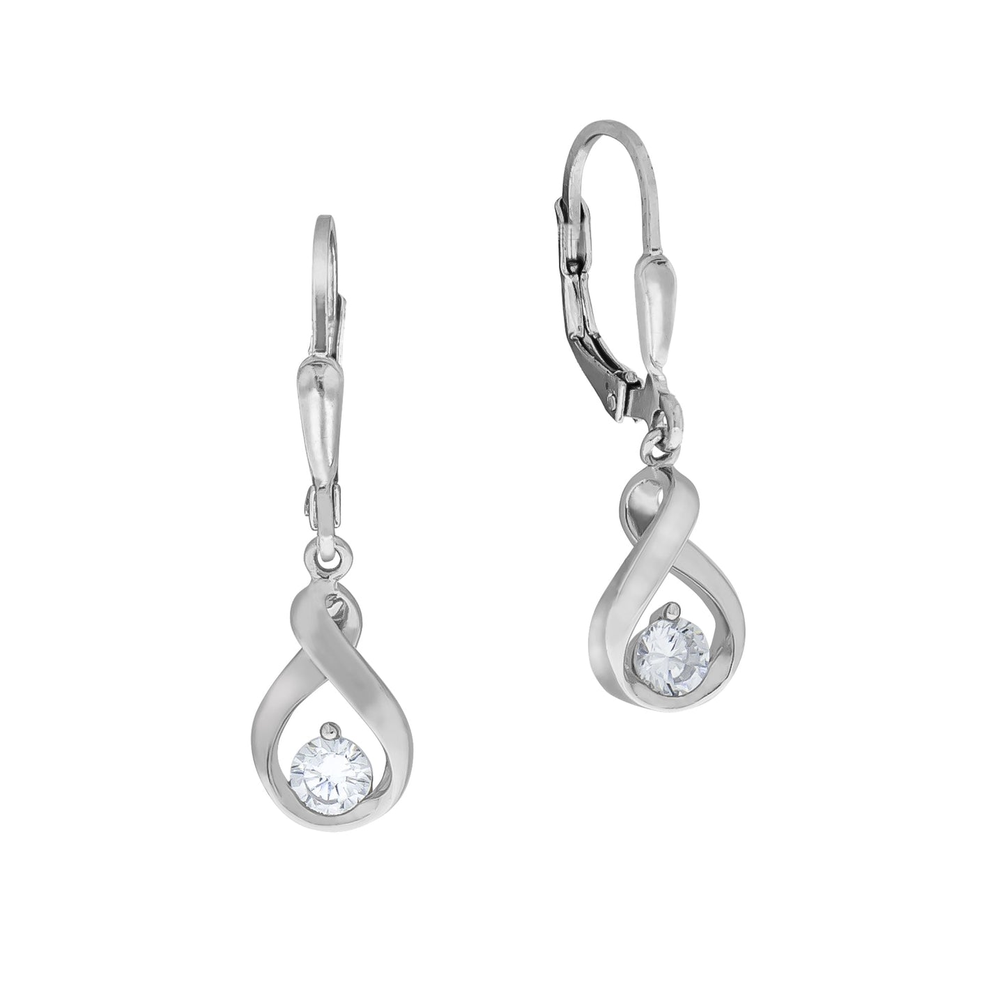 Ohrhänger 925/- Sterling Silber rhodiniert 2,6cm Zirkonia