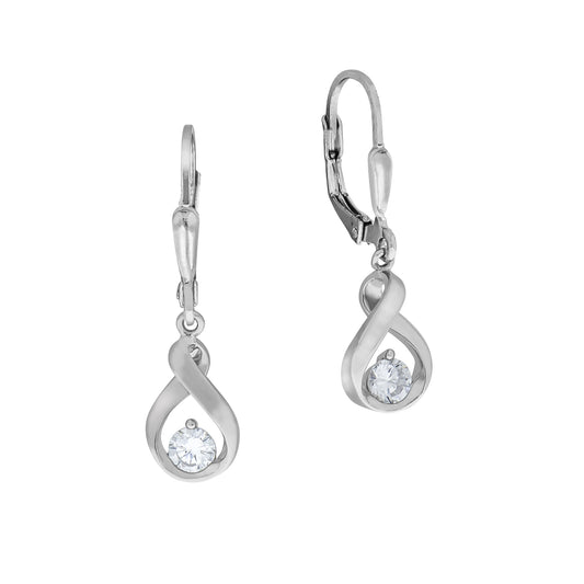 Ohrringe Silber 925 rhodiniert Ohrhänger mit Zirkonia
