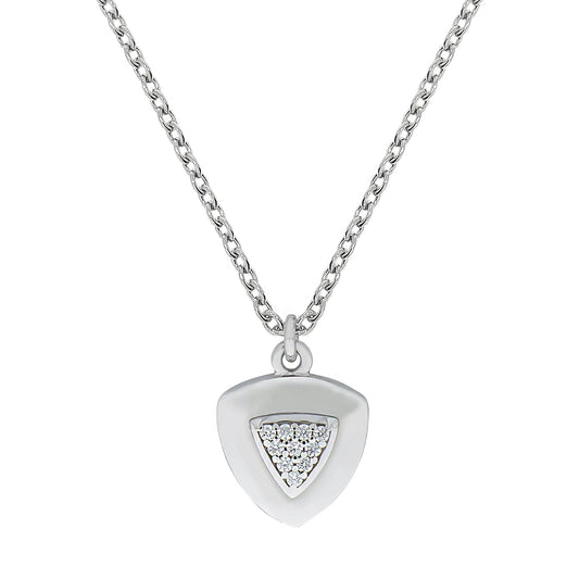 Halskette Damen Silber 925 Collier rhodiniert Zirkonia weiß
