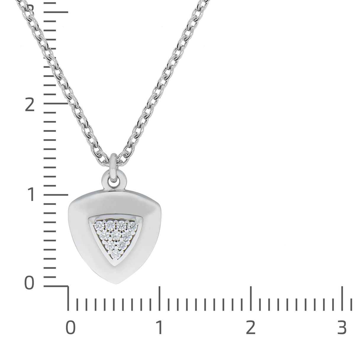 Collier Ankerkette 925/- Sterling Silber rhodiniert 42cm Zirkonia