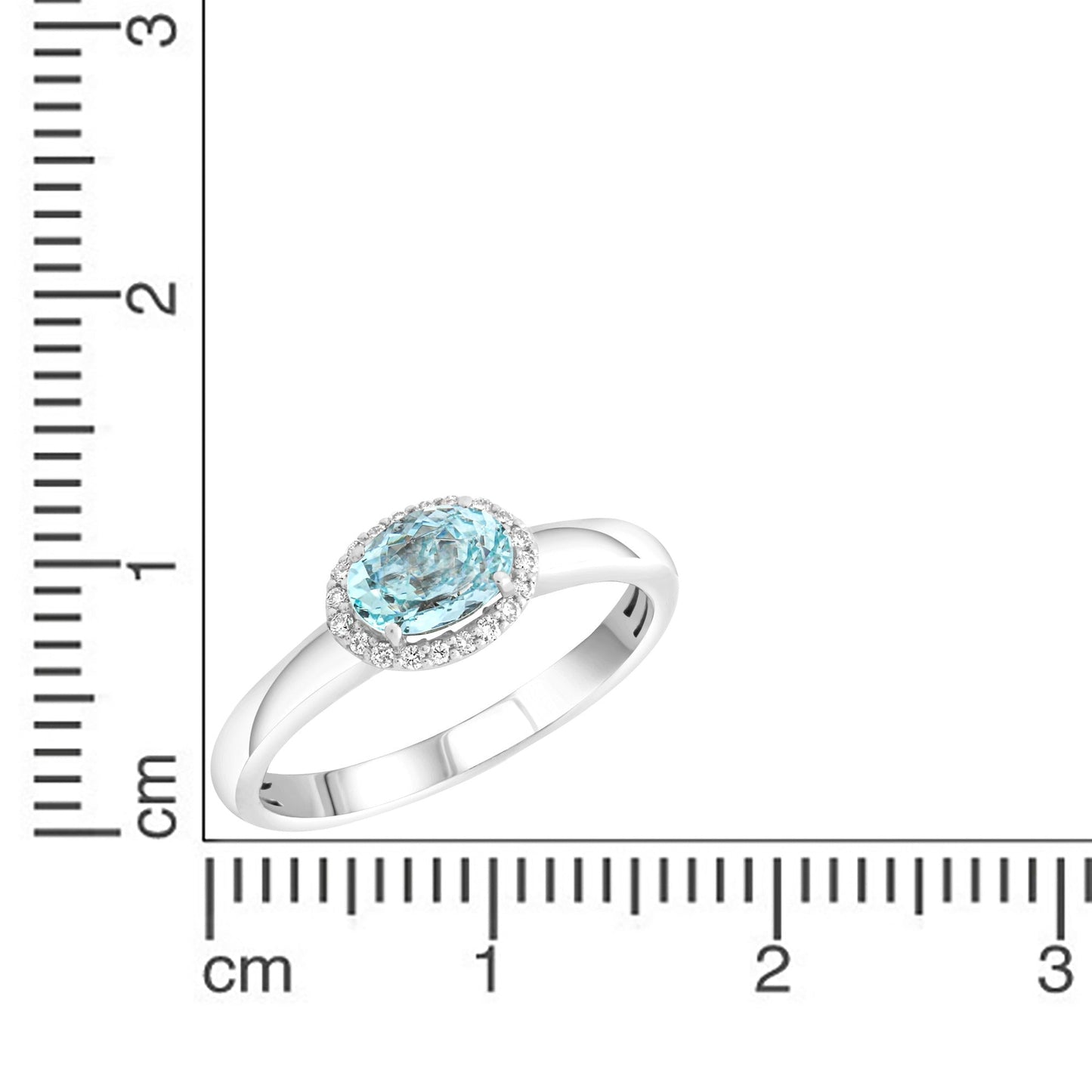 Ring 585/- Gold rhodiniert Aquamarine 0,09ct.