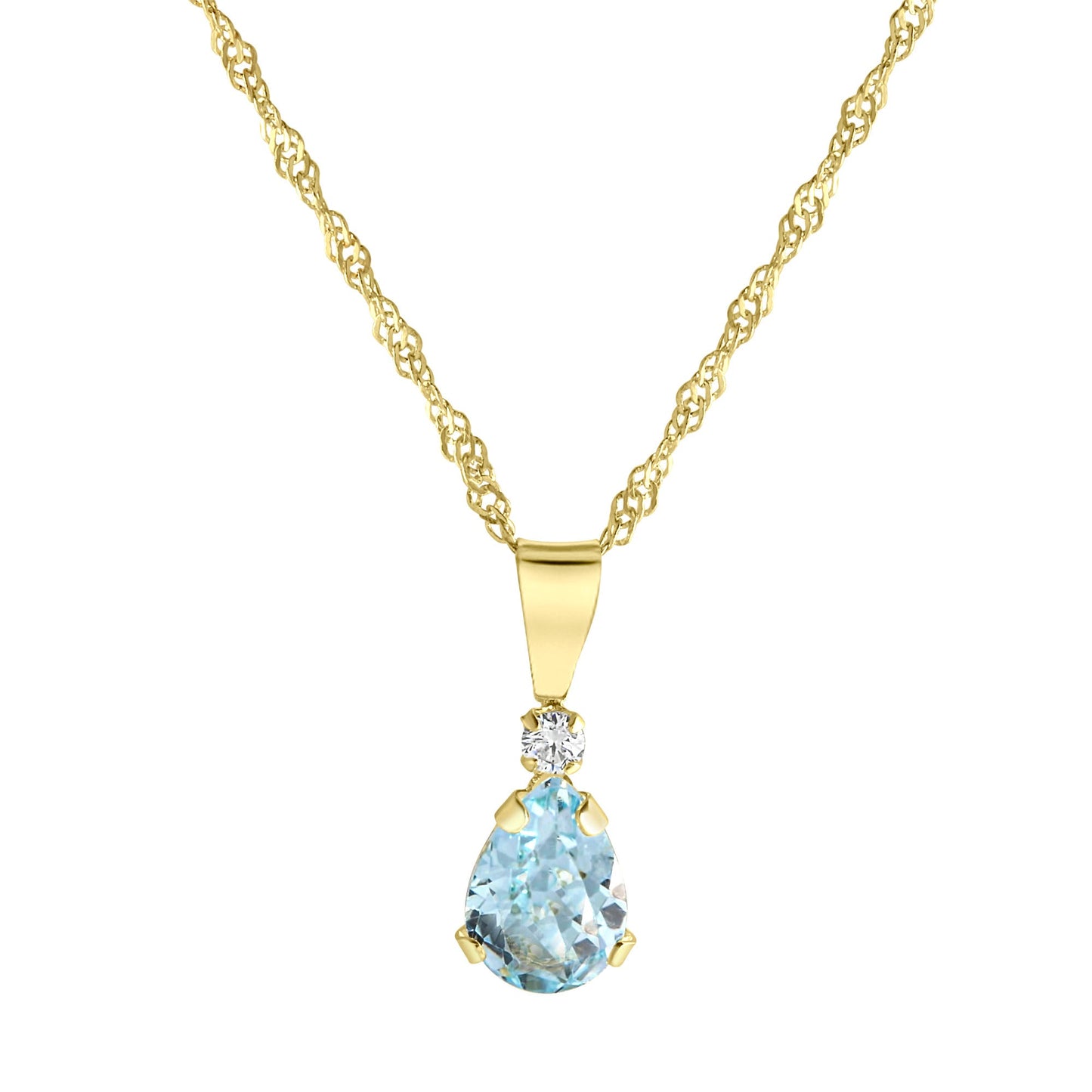 Halskette Singapurkette 375/- Gold 45cm Blautopas beh.