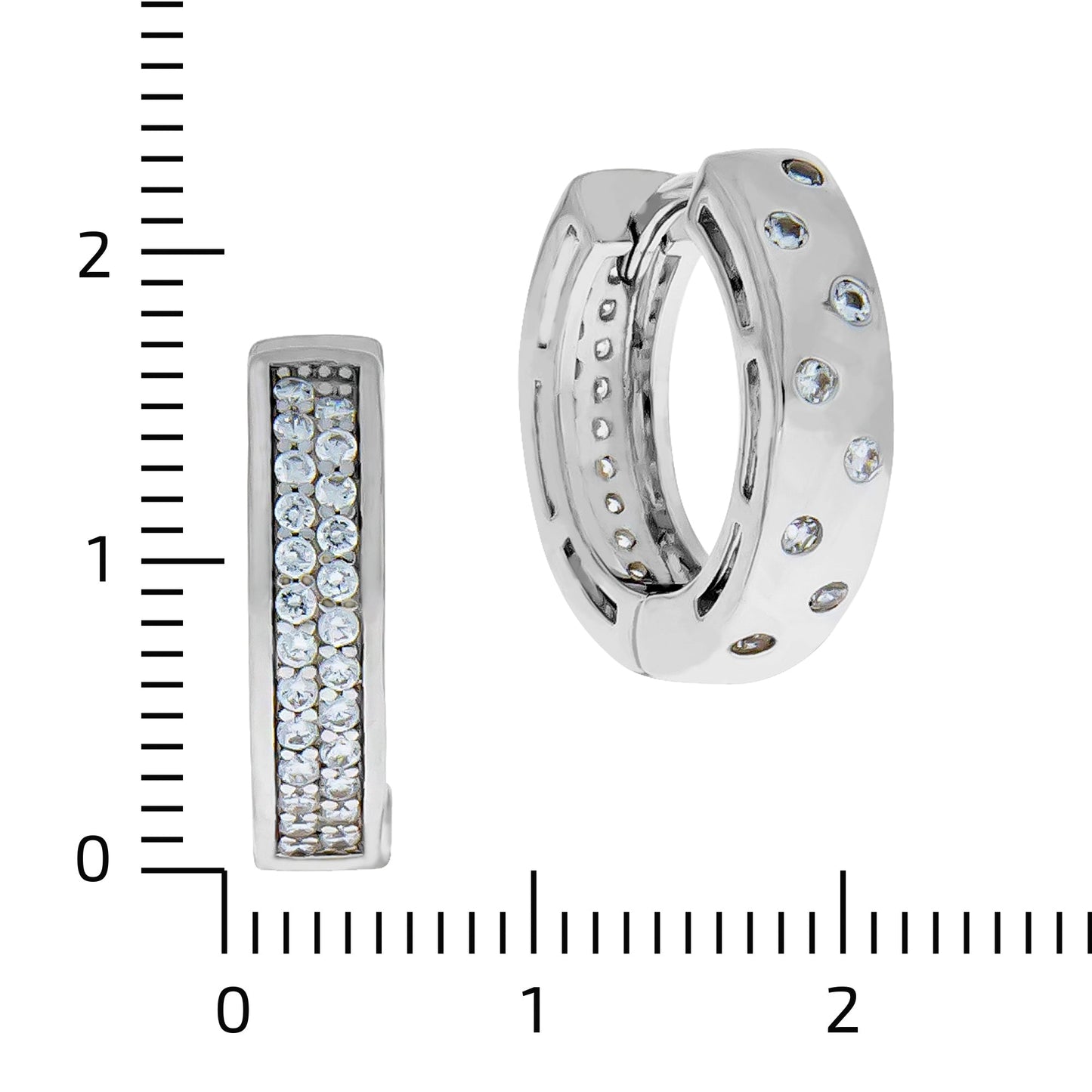 Creole 925/- Sterling Silber rhodiniert 1,7cm Zirkonia