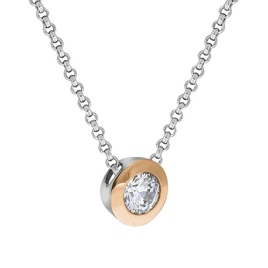 Halskette Damen Silber 925 Collier rhodiniert Zirkonia weiß