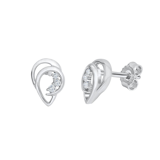 Ohrringe 925 Silber rhodiniert glanz mit Zirkonia