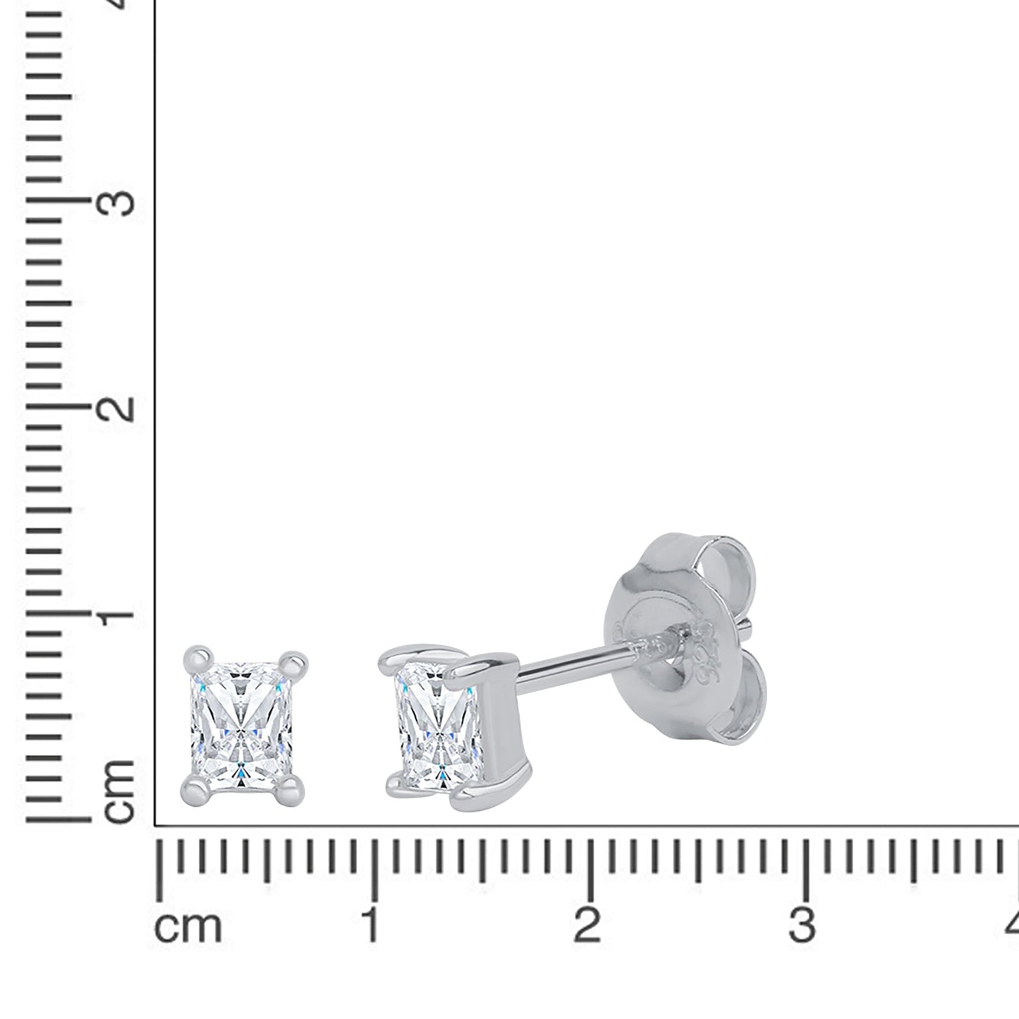 Ohrstecker 925/- Sterling Silber rhodiniert 1cm Zirkonia