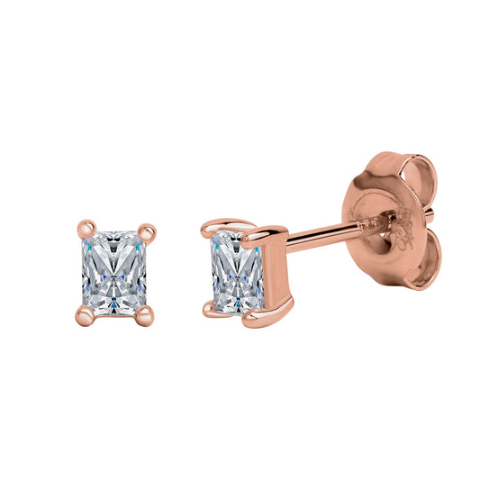 Ohrringe Silber 925 rotvergoldet Zirkonia