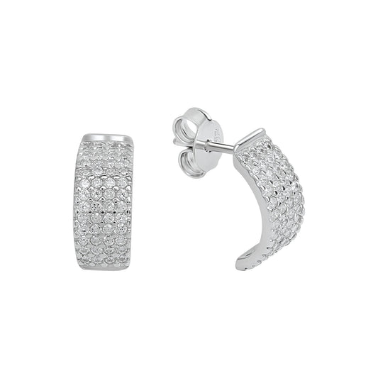 Ohrringe 925 Silber rhodiniert mit Zirkonia