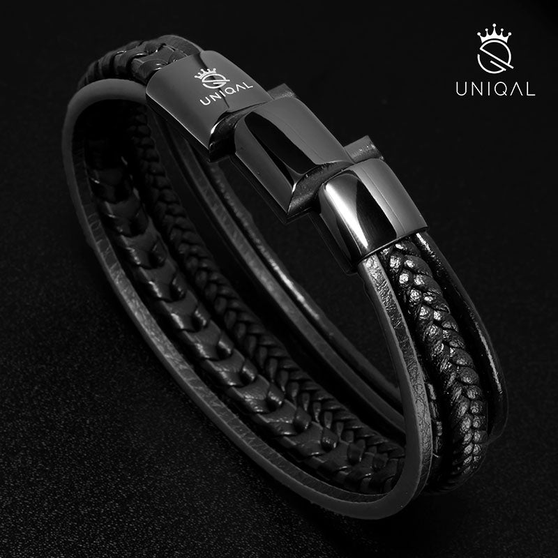 Lederarmband Herren ARMARA BLACK
