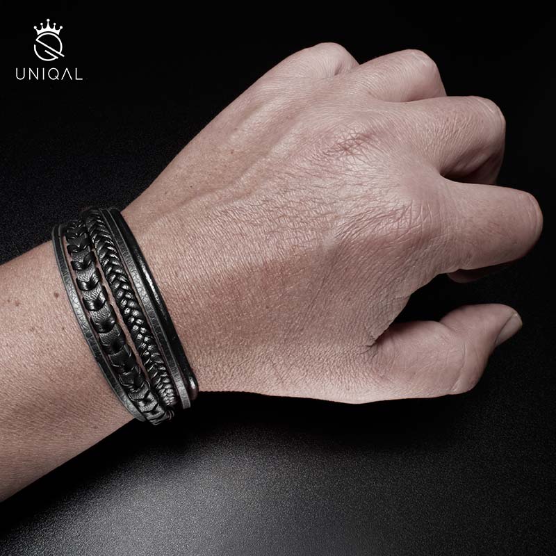 Lederarmband Herren ARMARA BLACK