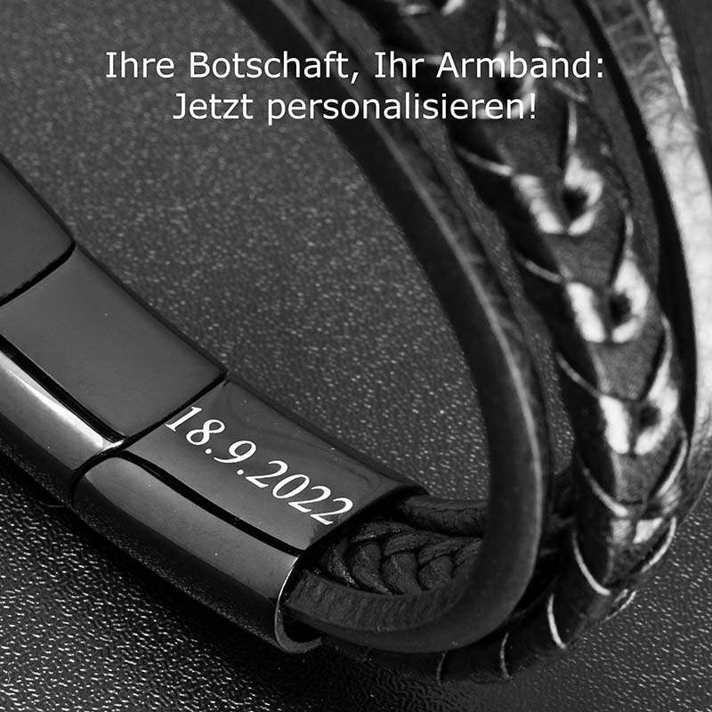 Lederarmband Herren ARMARA BLACK