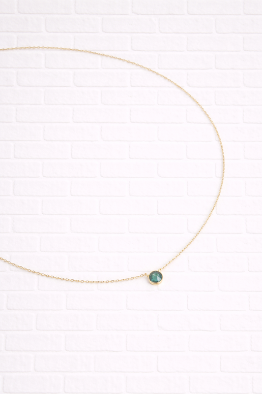 Edelstahl-Halskette mit Swarovski®-Kristallen- 360°