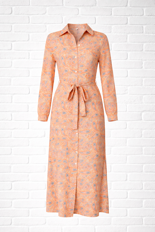 Leichtes Viskosekleid mit Bindegürtel- DELIGHT SPRING
