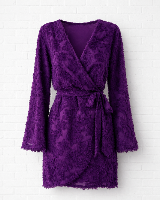 Wickelkleid mit Fransen - VERDANT WINTER