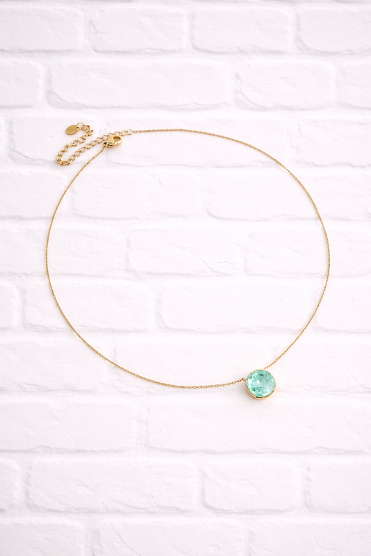 Halskette mit  Swarovski® Kristallen- Hellgrün Mint - DELIGHT SPRING