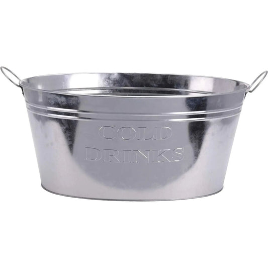 Getränkekühler Zink Wanne Oval 24 Liter Eiseimer Sektkühler Eiskübel 50x23 cm