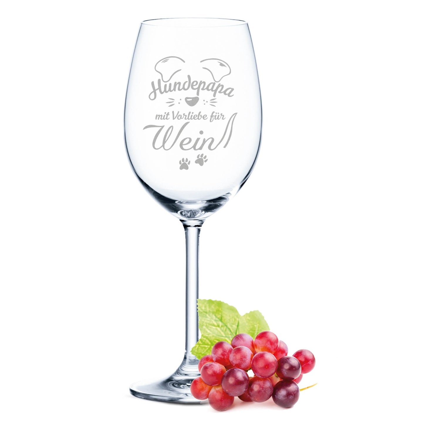 Leonardo Weinglas mit Gravur "Hundepapa mit Vorliebe für Wein"