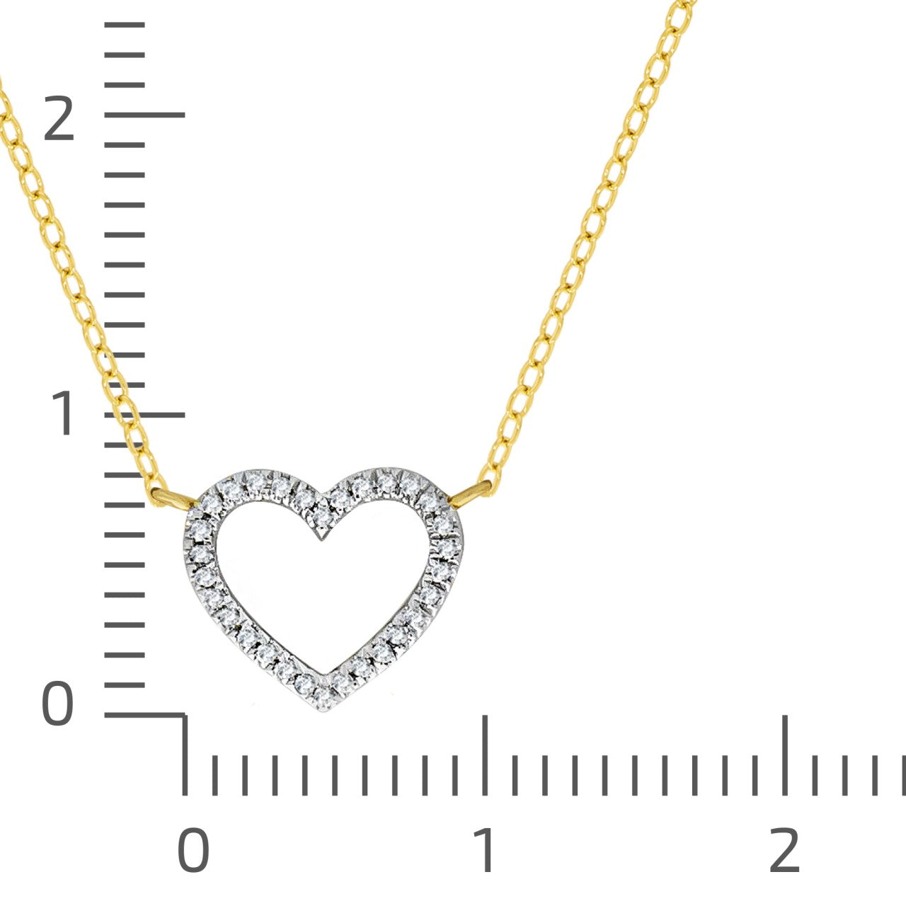 Kette mit Herz Schmuck Diamant-Collier Damen 375 Gelbgold zweifarbig Herz 42/45cm günstig kaufen