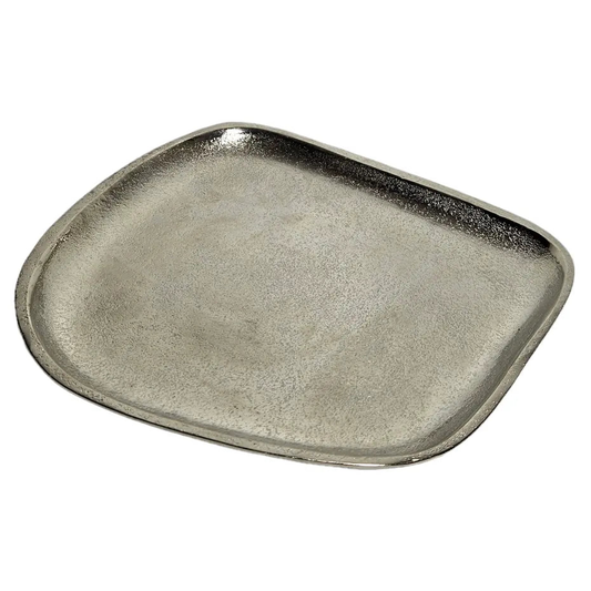 Dekoteller Metall silber Dekoschale Metallteller Deko Schale Teller 20 x 18 cm