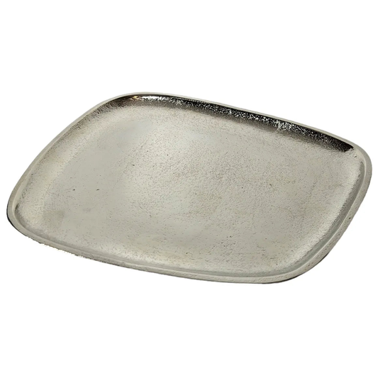 Dekoteller Metall silber Dekoschale Metallteller Deko Schale Teller 25 x 22 cm