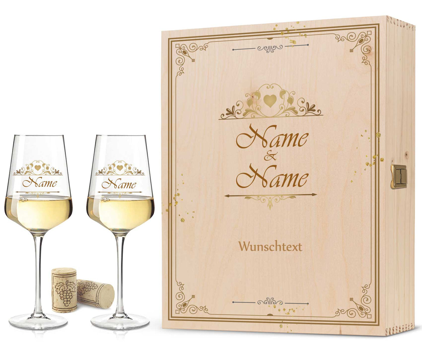 Leonardo Weinglas mit UV-Druck im "Vintage Wedding" Design