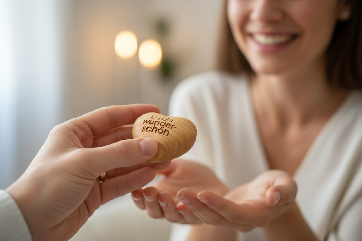 Thankgoods Holzherz Du bist wunderschön- Inspirierendes Geschenk mit Bedeutung