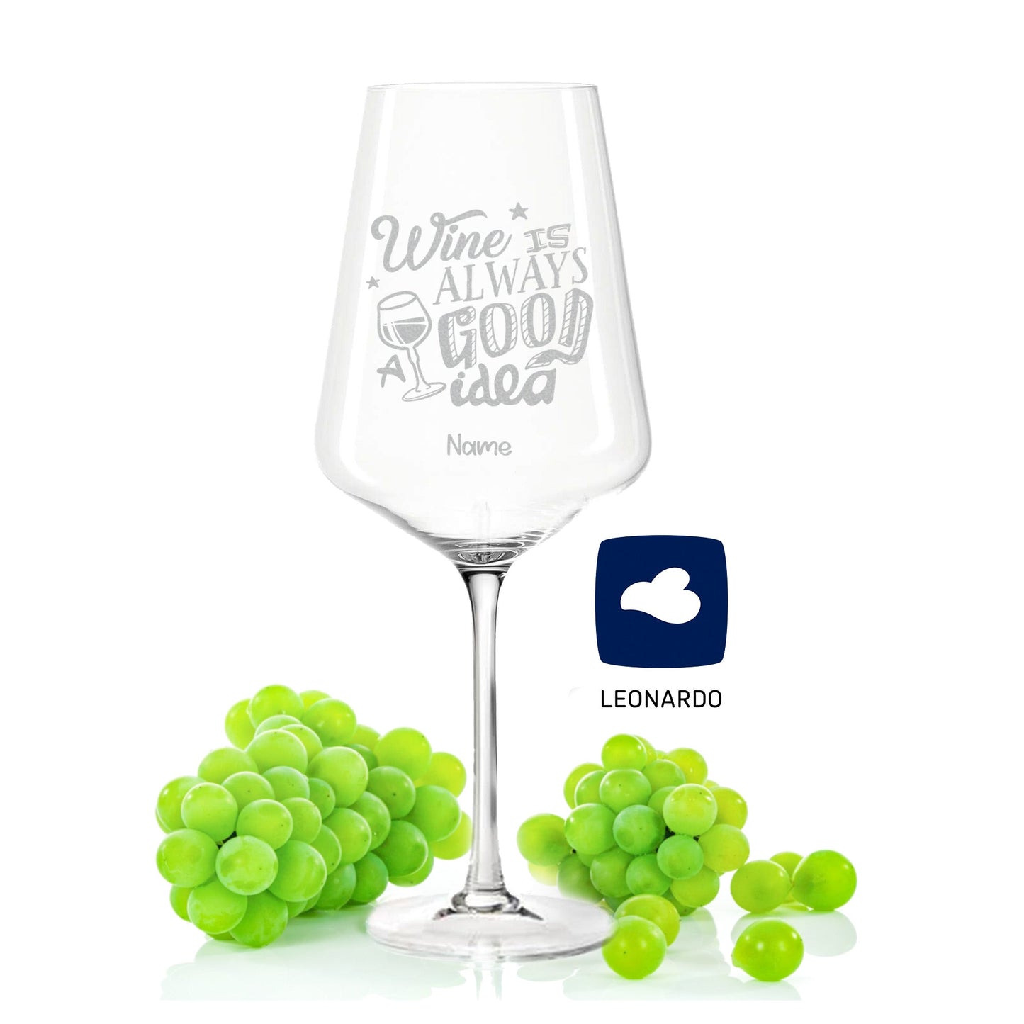 Leonardo Weingläser mit Gravur im "Wine is always a good Idea" Design