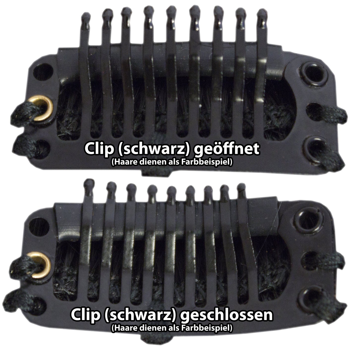 Clip-in 100% Remy Echthaar Extensions, #01, Tiefschwarz, 40 50 60+cm, 100-120Gr., BIONORA PREMIUM