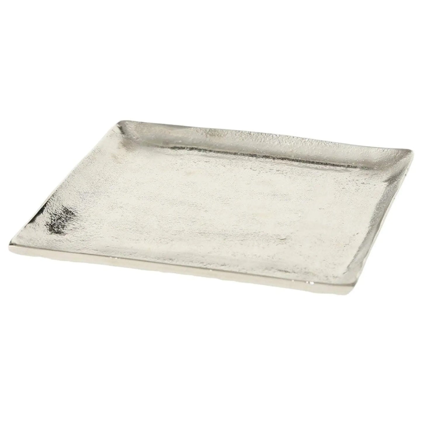 Dekoschale Dekoteller Metall Kerzentablett 25x25 cm Tablett Silber Quadratisch