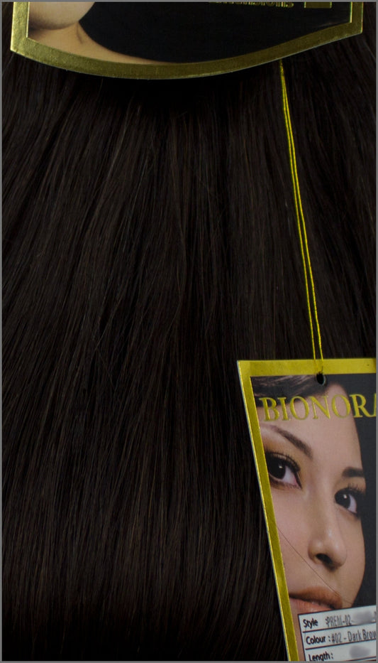 Clip-in 100% Remy Echthaar Extensions, #02, Dunkelbraun, 40 50 60+cm, 100-120Gr., BIONORA PREMIUM