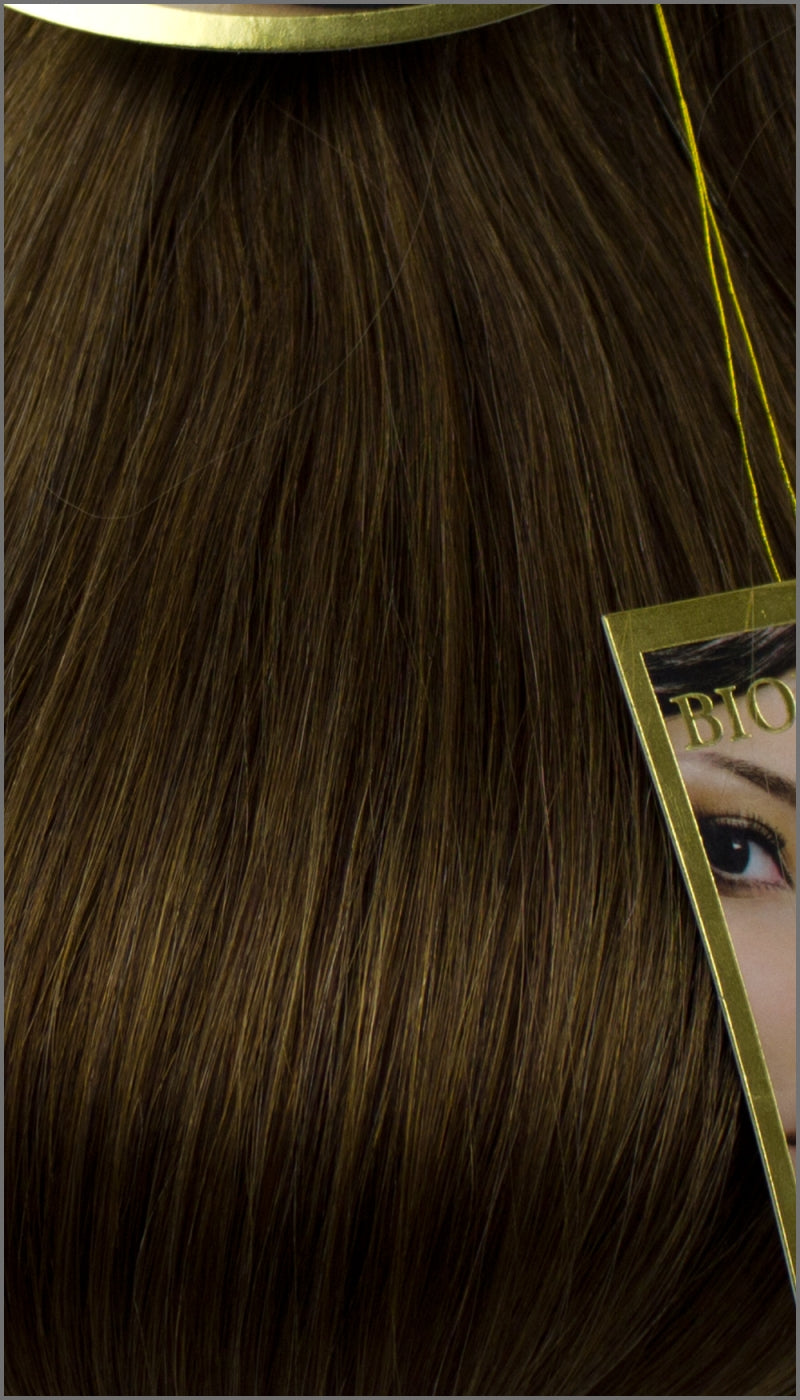 Clip-in 100% Remy Echthaar Extensions, #06, Mittelbraun, 40 50 60+cm, 100-120Gr., BIONORA PREMIUM