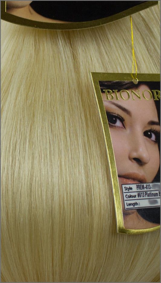 Clip-in Haar Extensions mit Echthaar, #613, Platinblond, 40 50 60+cm,85-105g, PROFESSIONAL, BIONORA