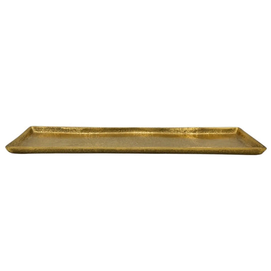 Tablett Deko Metall 44x13 cm gold Kerzentablett Dekotablett Dekoschale rechteckig