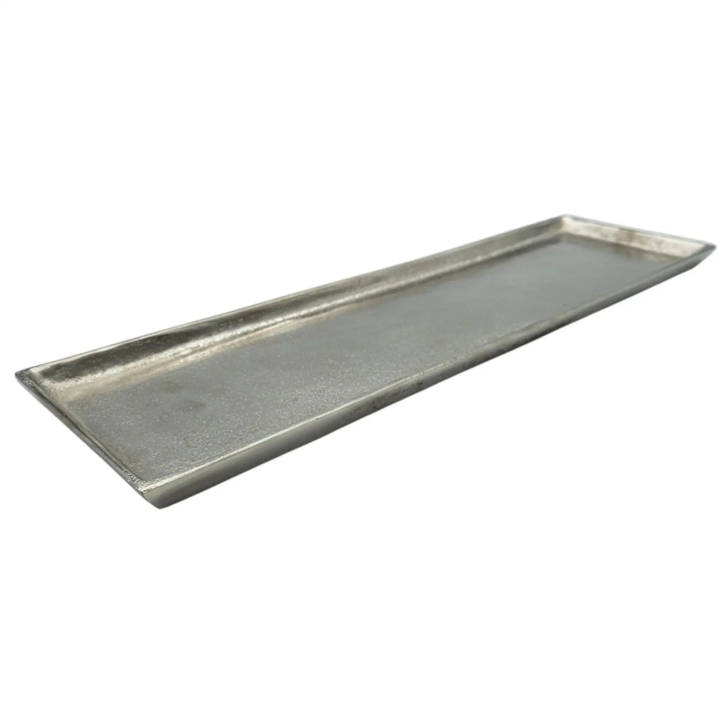 Tablett Deko Metall 44x13 cm silber Kerzentablett Dekotablett Dekoschale rechteckig