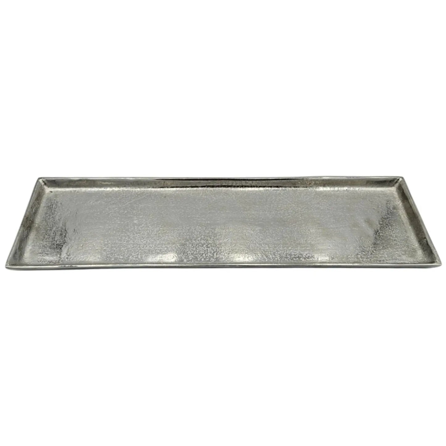 Tablett Deko Metall 44x13 cm silber Kerzentablett Dekotablett Dekoschale rechteckig