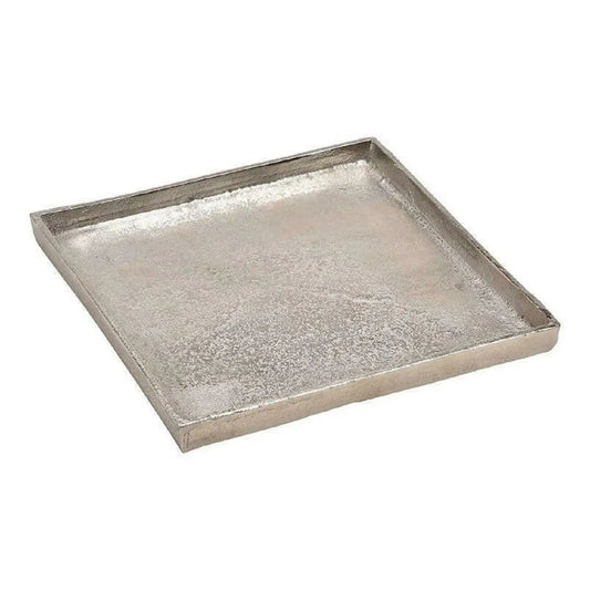 Tablett Dekoteller silber Metall massiv Tischdeko Schale Dekoschale 25 x 25 cm