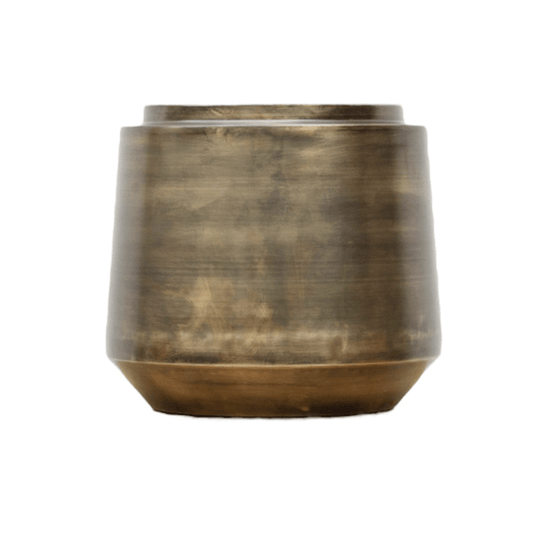 Pflanztopf Indigo Vintage Gold – D33cm x H31cm – Dekorativer Blumentopf im Antik-Look – Eleganter Pflanzkübel mit Wasserablauf – Für Wohnzimmer, Schlafzimmer & Büro
